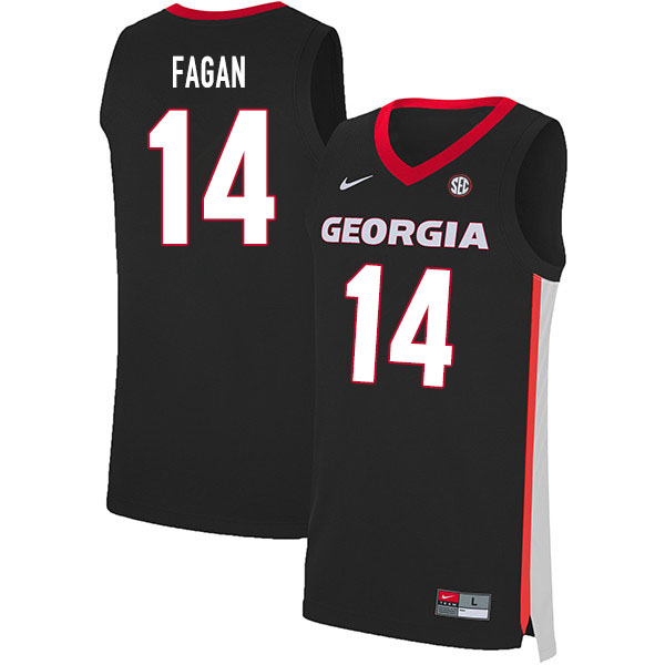 2020 Men #14 Tye Fagan Georgia Bulldogs College Basketball Jerseys Sale-Black - Click Image to Close